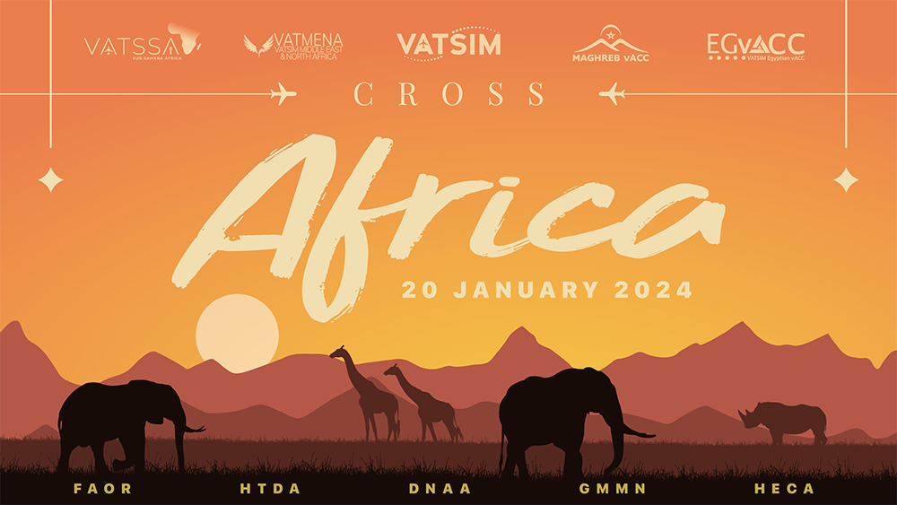 Doe mee met de VATSIM Cross Africa 2024 Northbound Editie
